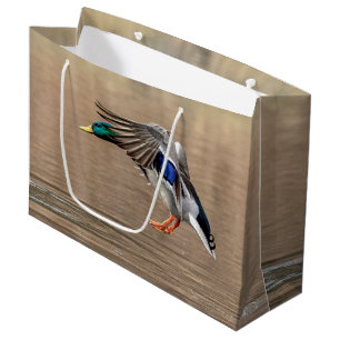 Grand Sac Cadeau Canard de Mallard en vol