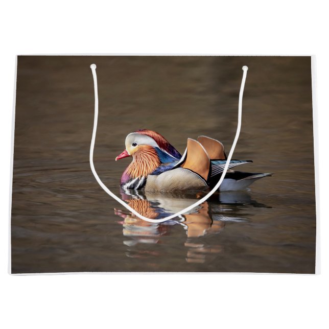 Grand Sac Cadeau Canard mandarin (Devant)