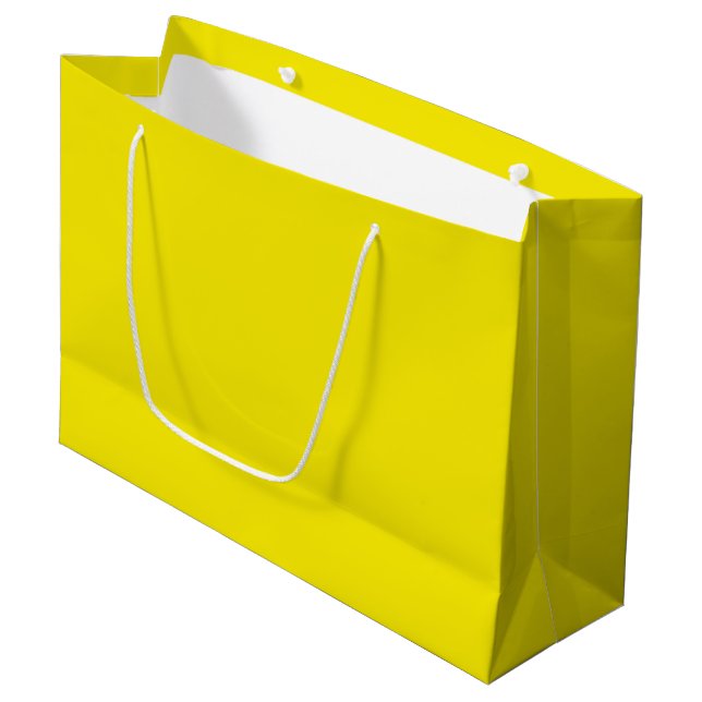Grand Sac Cadeau Canari clair solide jaune (Devant Angle)