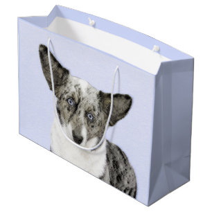 Grand Sac Cadeau Cardigan Welsh Corgi Peinture - Art Chien original