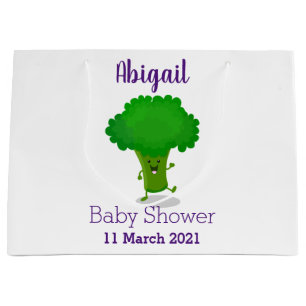 Grand Sac Cadeau Caricature de brocoli dansant Cute kawaii