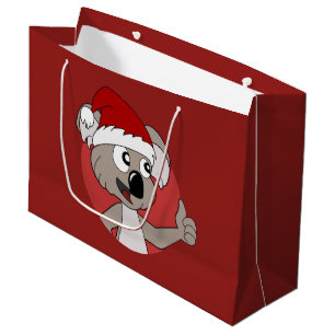 Grand Sac Cadeau Caricature de koala de Noël