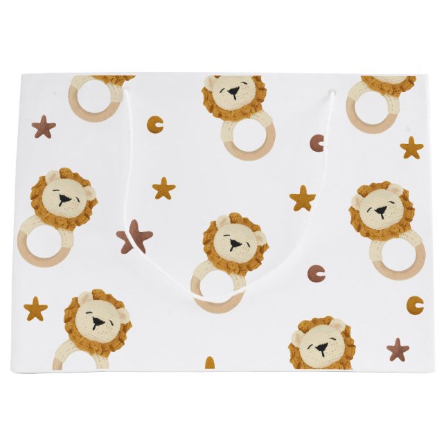 Grand Sac Cadeau Caricature de lion (Devant)
