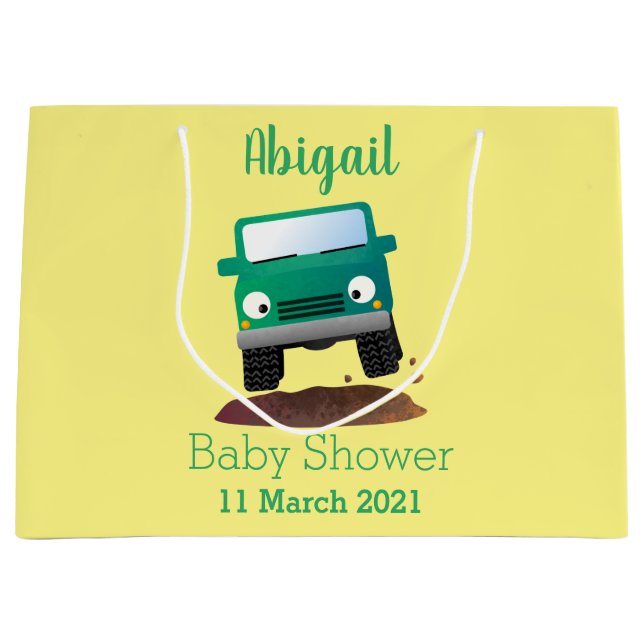 Grand Sac Cadeau Caricature de voiture 4 X4 hors route (Devant)