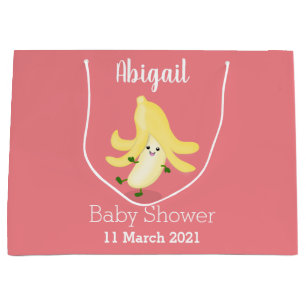 Grand Sac Cadeau Caricature sur la banane de Cute kawaii