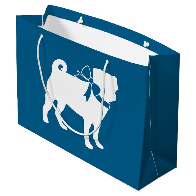 Grand Sac Cadeau Carlin Fête Blue Thème Célébration (Dos Angle)