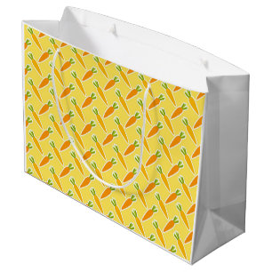 Grand Sac Cadeau Carottes de lapin de Pâques de printemps Jaune Enf