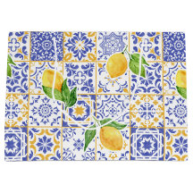 Carreau de style méditerranéen à motif de citron à