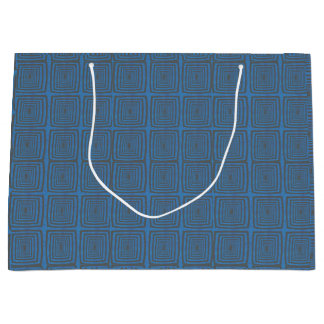 Grand Sac Cadeau Carrés ondulés concentriques sur une boîte de pein