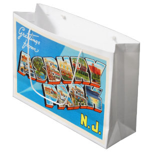 Grand Sac Cadeau Carte postale de Vintage voyage du New Jersey NJ
