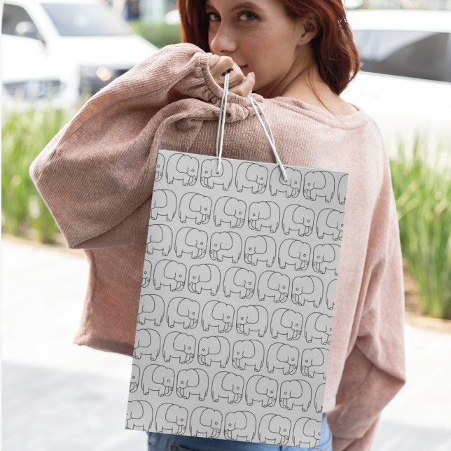 Grand Sac Cadeau Carton éléphant (gift bag, birthday surprise gift bag, teddy bear gift bag, wine gift bag, travel bag, use and throw )