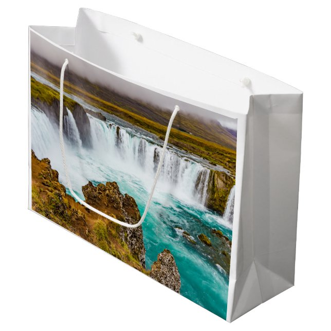 Grand Sac Cadeau Cascade de Godafoss, Islande (Devant Angle)