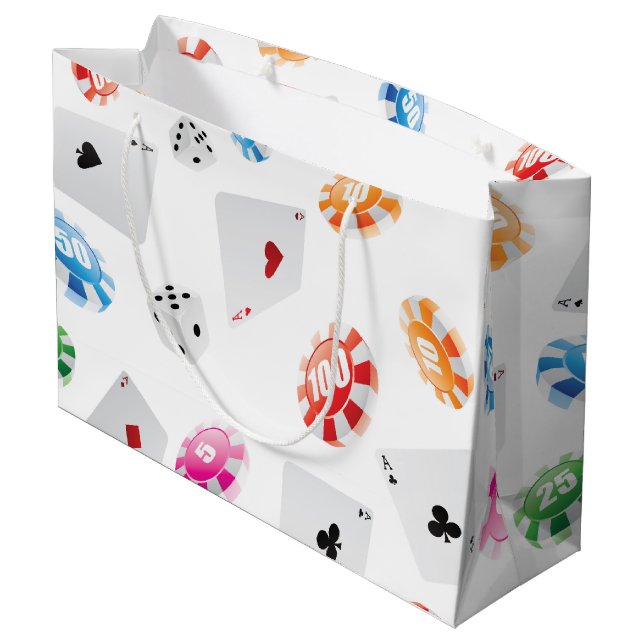 Grand Sac Cadeau Casino, Accessoires Jeux motif (Dos Angle)