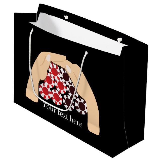 Grand Sac Cadeau Casino cool de poker (Devant Angle)