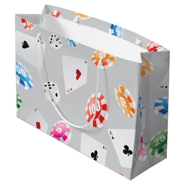 Grand Sac Cadeau Casino, Jeux accessoires motif 8 (Dos Angle)