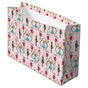Grand Sac Cadeau Casse-noix rose Animaux Motif