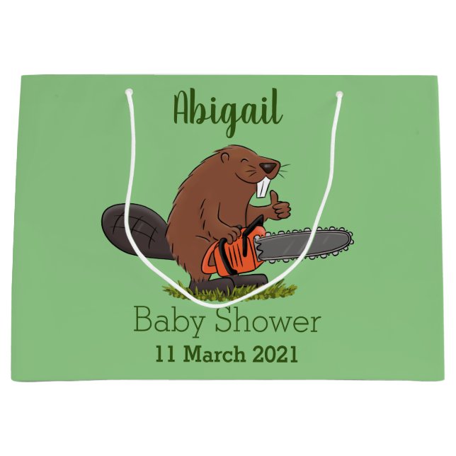 Grand Sac Cadeau Castor drôle avec humour de dessin animé de tronço