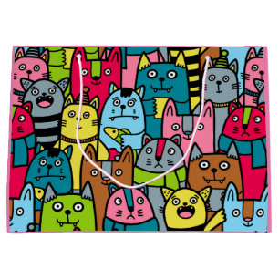 Grand Sac Cadeau Cat et kitten
