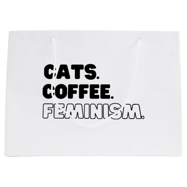 Grand Sac Cadeau Cats Café Féminisme (Devant)