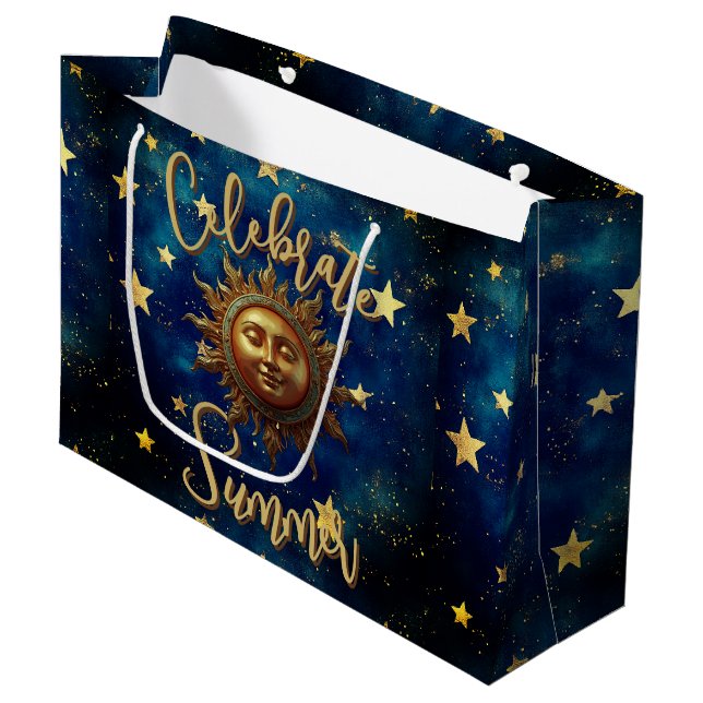Grand Sac Cadeau Céleste Été Célébrer l'été  (Devant Angle)