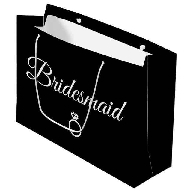 Grand Sac Cadeau Cercle de Bridesmaid (Devant Angle)