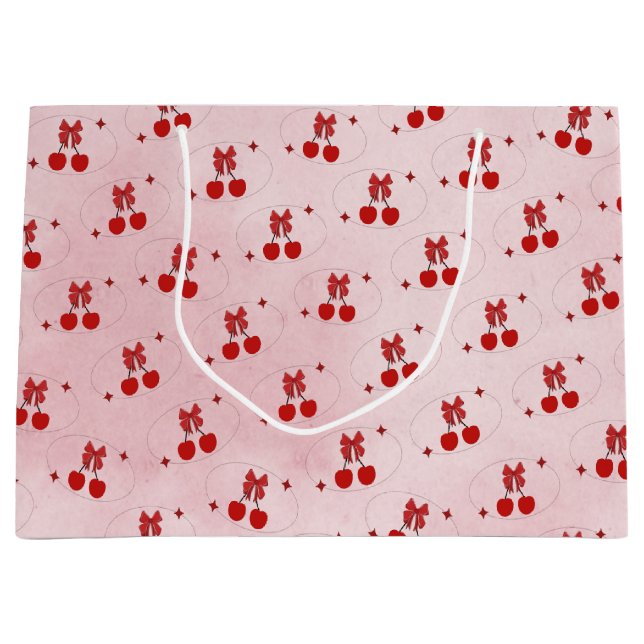 Grand Sac Cadeau Cerise (Devant)