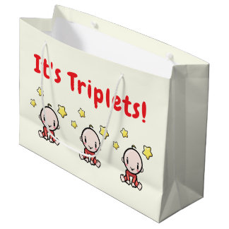 Grand Sac Cadeau C'est des triplés !, Papier cadeau pour bébés trip