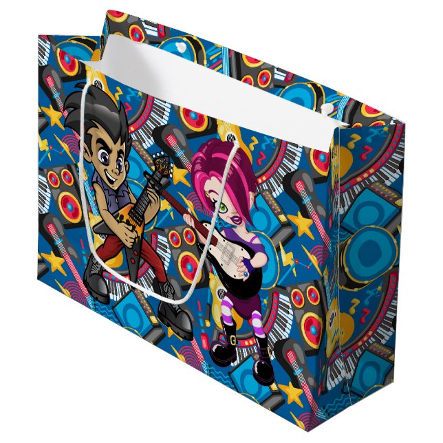 Grand Sac Cadeau C'est le moment de Rock  (Devant Angle)