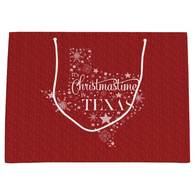 Grand Sac Cadeau C'est Noël au Texas (Devant)