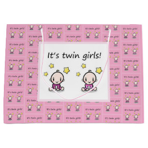 Grand Sac Cadeau C'est Twin Girls Gift Wrap, Customisé pour les jum