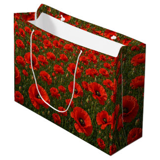 Grand Sac Cadeau Champ de coquelicots