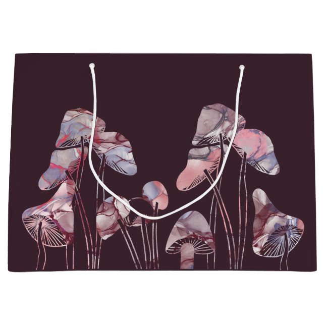 Grand Sac Cadeau Champignons d'encre pourpre (Devant)