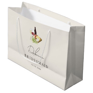 Grand Sac Cadeau Charcuterie Élégante Carte Vins & Fromages Bridesm
