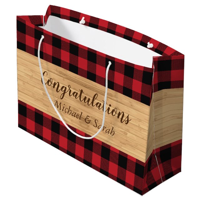 Grand Sac Cadeau Chasse aux cerfs Lodge Baby shower Antlers (Dos Angle)