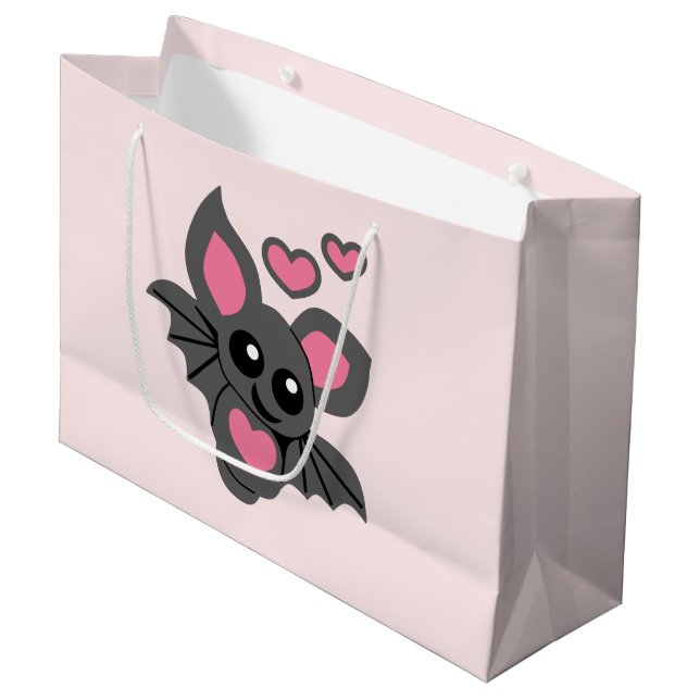 Grand Sac Cadeau Chat-bébé rose (Devant Angle)
