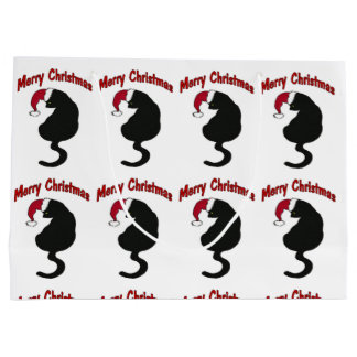 Grand Sac Cadeau Chat de Joyeux Noël