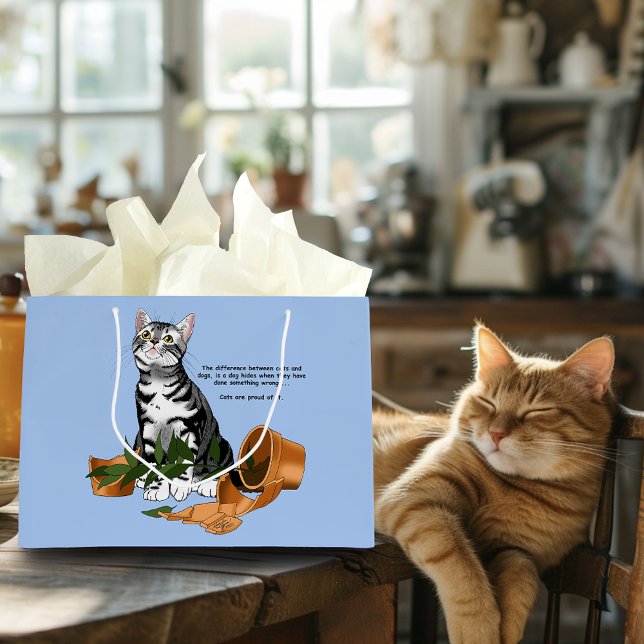 Grand Sac Cadeau Chat de méfaits végétaux (Créateur téléchargé)