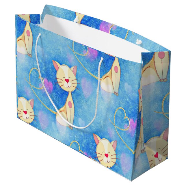 Grand Sac Cadeau Chat de rêve (Dos Angle)