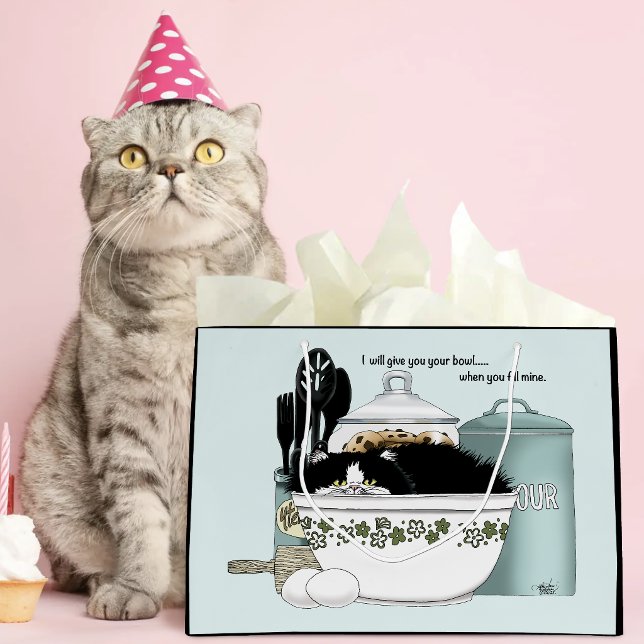 Grand Sac Cadeau Chat Pâtissier (Créateur téléchargé)