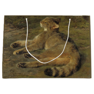 Grand Sac Cadeau Chat sauvage (par Rosa Bonheur)