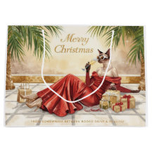 Chat siamois Glam Noël  Sirote du Champagne 