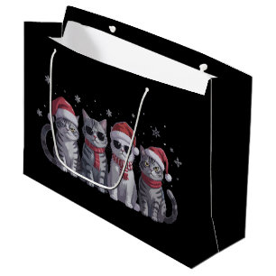 Grand Sac Cadeau Chats de Noël cool Mignon amateur de chats Maman d