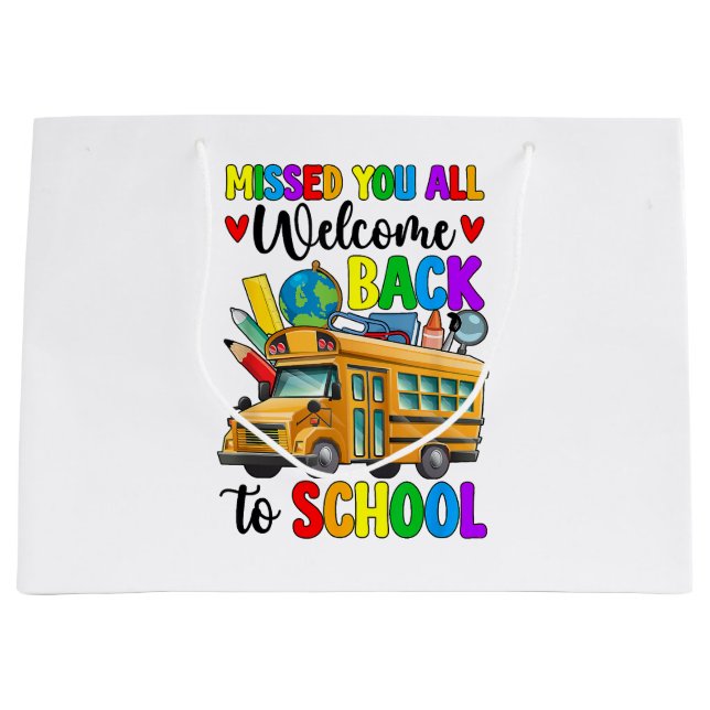 Grand Sac Cadeau Chauffeur de bus de rentrée des classes (Devant)