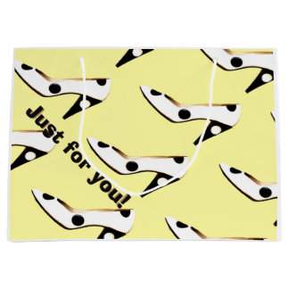 Grand Sac Cadeau Chaussure à talon jaune mignon