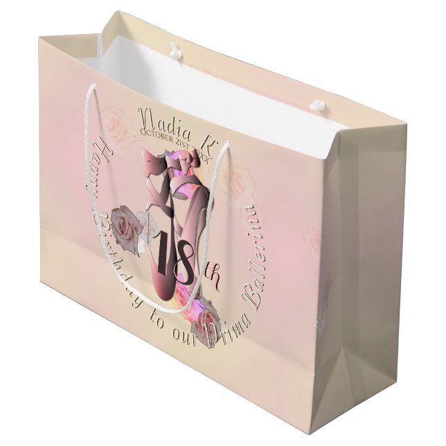 Grand Sac Cadeau Chaussures Ballerina Pink Toe (Devant Angle)