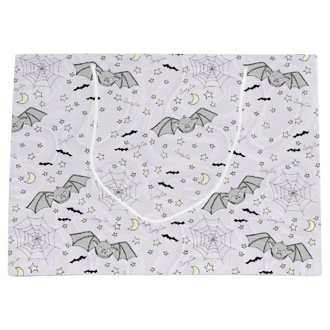 Grand Sac Cadeau Chauve-souris Éffrayante Mignonne Genre Neutre (Devant)