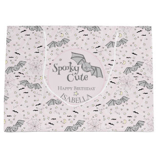 Grand Sac Cadeau Chauves-souris roses Éffrayant Bébé mignonne fille