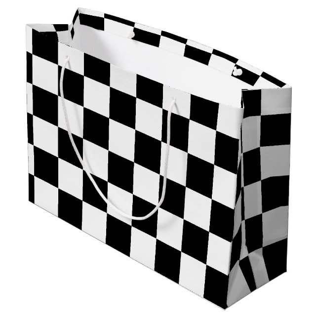 Grand Sac Cadeau Checkered noir (Dos Angle)