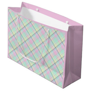 Grand Sac Cadeau Checkered pattern of caramel colors.
