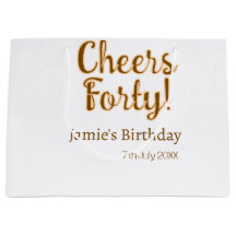 Cheers forty orange brown calligraphy birthday nam